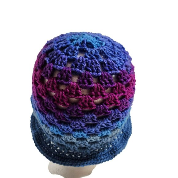 Bucket Hat multicolor granny handknit bright colorful rainbow - Picture 6 of 9